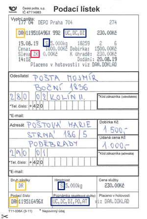 Podací lístek